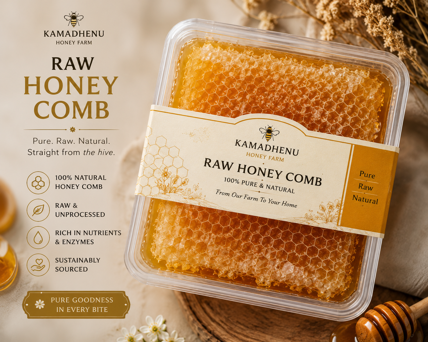 Raw Honey Comb Box